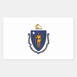 Massachusetts State Flag Design Rechthoekige Sticker