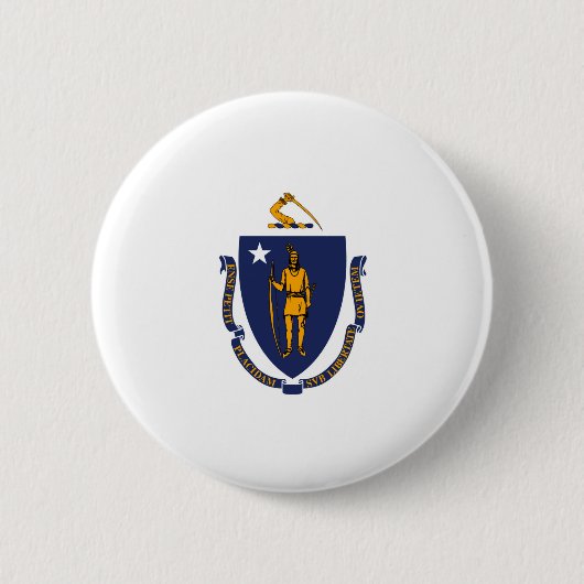 Massachusetts State Flag Design Ronde Button 5,7 Cm (Voorkant)