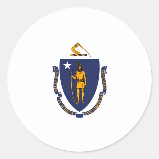 Massachusetts State Flag Design Ronde Sticker (Voorkant)
