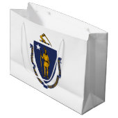 Massachusetts State Flag Groot Cadeauzakje (Voorkant Gekanteld)