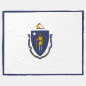 Massachusetts State Flag Print Patriottisch Fleece Deken (Voorkant (Horizontaal))