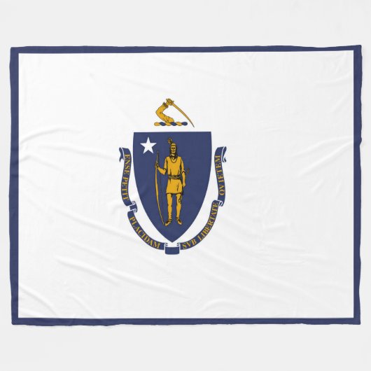 Massachusetts State Flag Print Patriottisch Fleece Deken (Voorkant (Horizontaal))