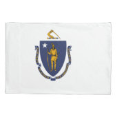 Massachusetts State Flag Print Patriottisch Kussensloop (Achterkant)