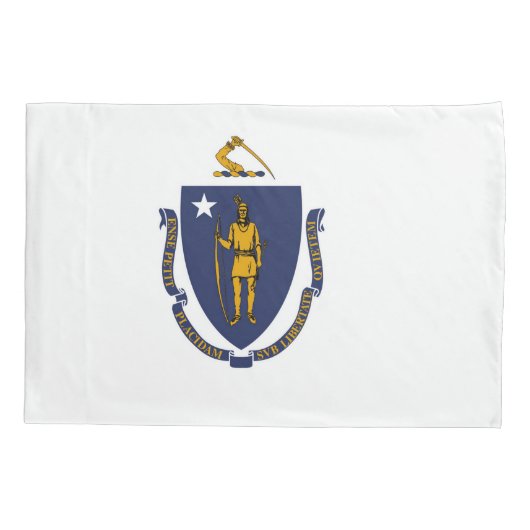 Massachusetts State Flag Print Patriottisch Kussensloop (Achterkant)