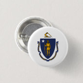 Massachusetts State Flag Ronde Button 3,2 Cm (Voorkant /achterkant)