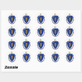 Massachusetts State Flag Ronde Sticker (Vel)