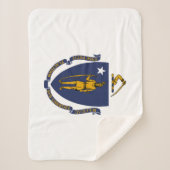 Massachusetts State Flag Sherpa Deken (Voorkant)