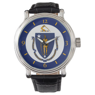 Massachusetts State Flag Watch Ontwerp Horloge
