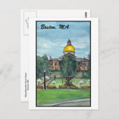 Massachusetts State House Boston Briefkaart (Voorkant / Achterkant)
