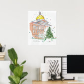 Massachusetts State House Poster (Thuiskantoor)