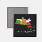  Massachusetts State Magnet Magneet (Voorkant / Achterkant)