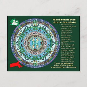 Massachusetts State Mandala Briefkaart