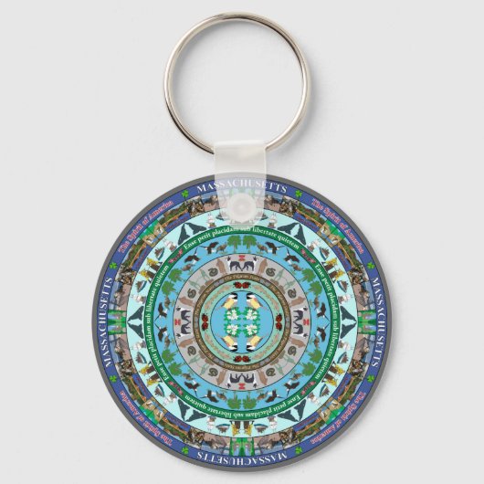 Massachusetts State Mandala Sleutelhanger (Voorkant)