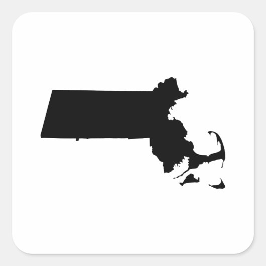 Massachusetts state outline vierkante sticker (Voorkant)