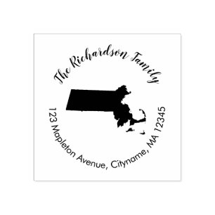 Massachusetts State return address rubberstempel