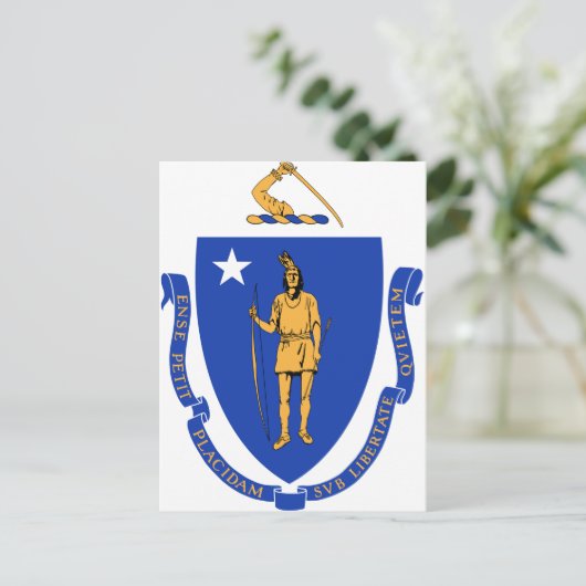 Massachusetts State Seal Briefkaart (Staand voorkant)