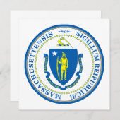 Massachusetts State Seal Kaart (Voorkant / Achterkant)
