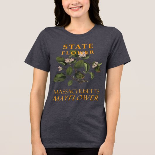 Massachusetts Territory Flower De Mayflower Tri-Blend Shirt (Voorkant)
