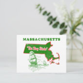 Massachusetts The Bay State Design Briefkaart (Staand voorkant)