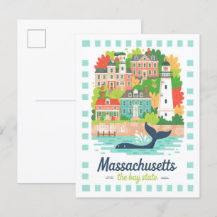 Massachusetts the Bay State Verenigde Staten Zomer Briefkaart