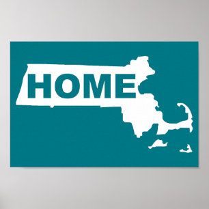 Massachusetts Thuis Weg Van Staat Poster Bord