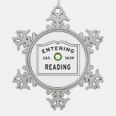 Massachusetts Town Reading Tin Sneeuwvlok Ornament (Voorkant)