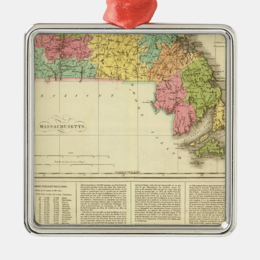Massachusetts US Metalen Ornament (Voorkant)