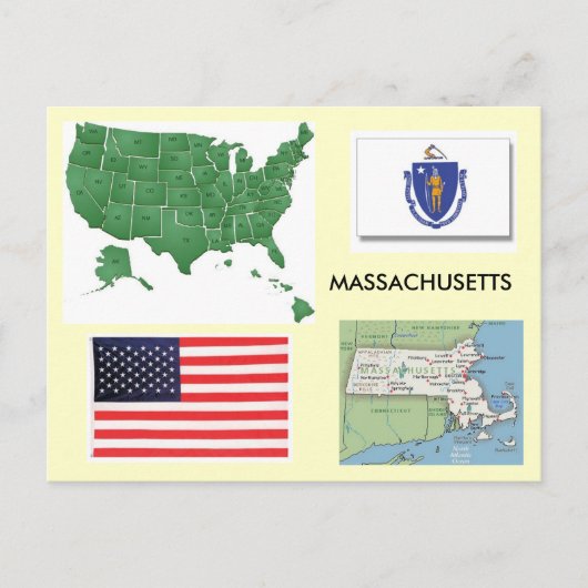 Massachusetts, Verenigde Staten Briefkaart (Voorkant)