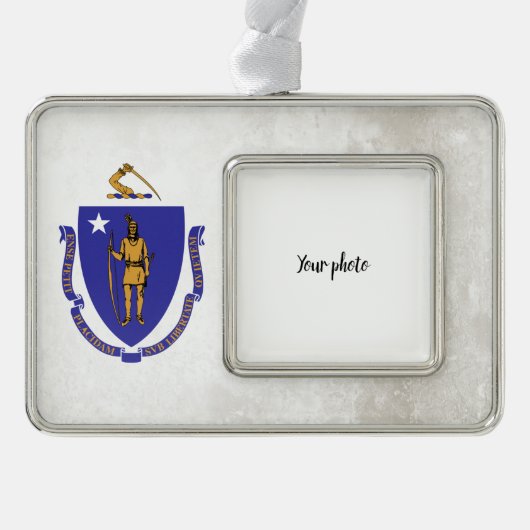 Massachusetts Verzilverd Kader Ornament (Voorkant)