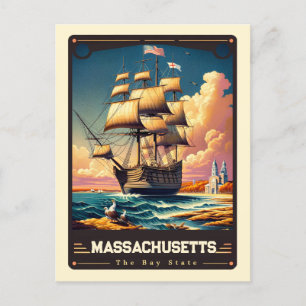 Massachusetts Vintage van patriottische spirit Briefkaart