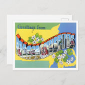 Massachusetts Vintages grandes lettres carte posta (Devant / Derrière)