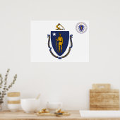 Massachusetts vlag poster (Keuken)