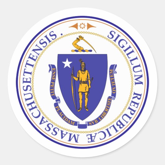 Massachusetts, VS Ronde Sticker (Voorkant)