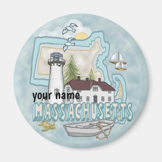 Massachusetts Vuurtoren Magneet (Voorkant)
