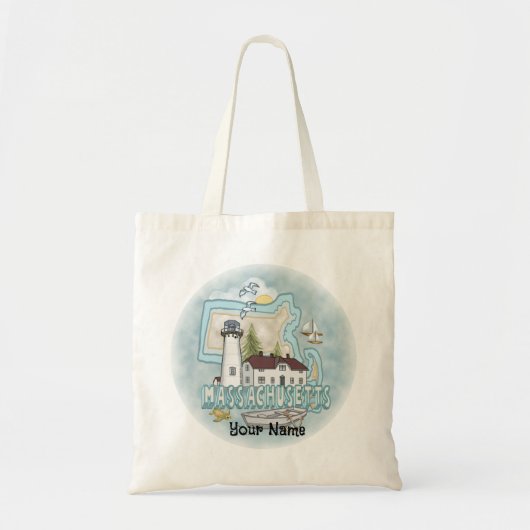 Massachusetts Vuurtoren Tote Bag (Voorkant)