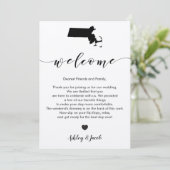 Massachusetts Weddenschap Welkomstbrief & reisrout Programma (Staand voorkant)