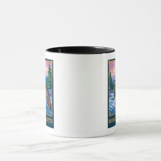 MassachusettsAngler Fisherman Scene Mok (Midden)