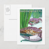 MassachusettsCrab en Fisherman Briefkaart (Voorkant / Achterkant)