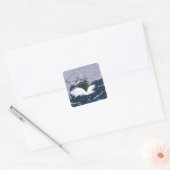 MassachusettsCrab Vist Boat Scene Vierkante Sticker (Envelop)