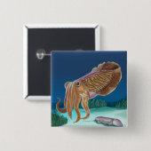 MassachusettsCuttlefish Scene Vierkante Button 5,1 Cm (Voorkant /achterkant)