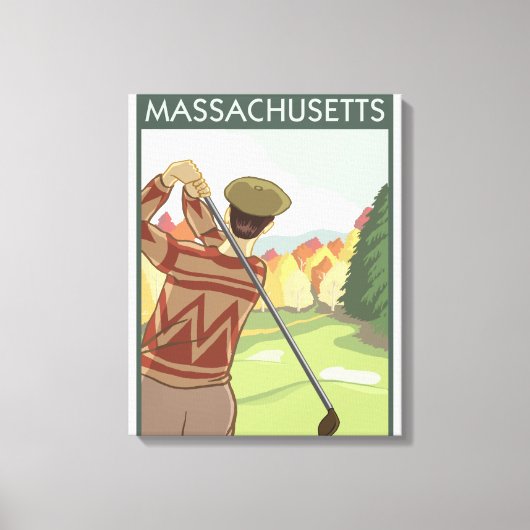 MassachusettsGolfing Scene Canvas Afdruk (Voorkant)