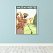 MassachusettsGolfing Scene Canvas Afdruk (Insitu (Houten vloer))