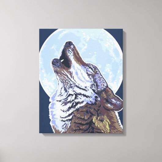 MassachusettsHowling Wolf Canvas Afdruk (Voorkant)