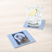 MassachusettsHowling Wolf Vierkante Kartonnen Onderzetter (Insitu)