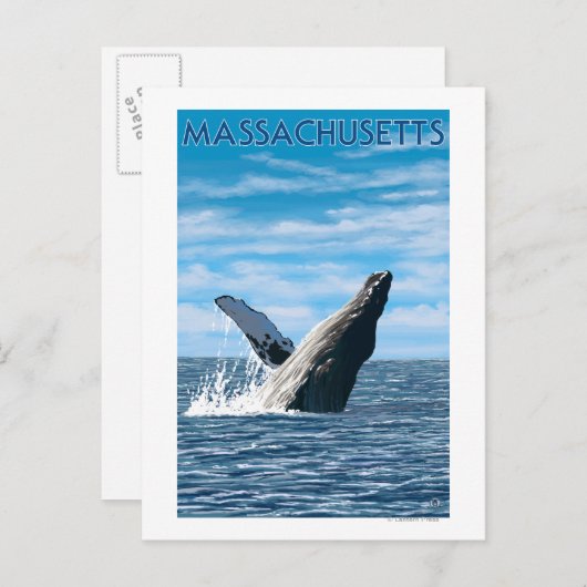 MassachusettsHumpback Whale Scene Briefkaart (Voorkant / Achterkant)