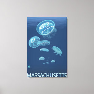 MassachusettsJellyfish Scene Canvas Afdruk