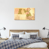MassachusettsPanoramic MapMassachusetts Canvas Afdruk (Insitu (Slaapkamer))