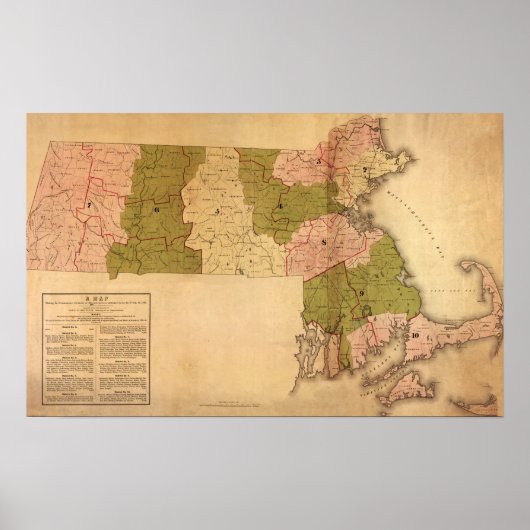 MassachusettsPanoramic MapMassachusetts Poster (Voorkant)