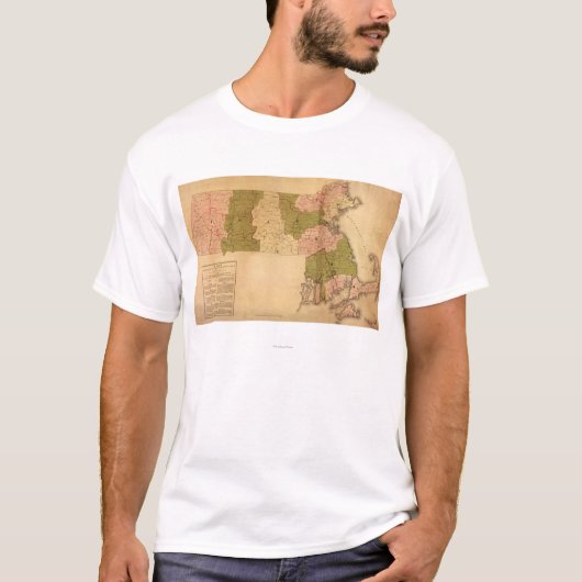 MassachusettsPanoramic MapMassachusetts T-shirt (Voorkant)