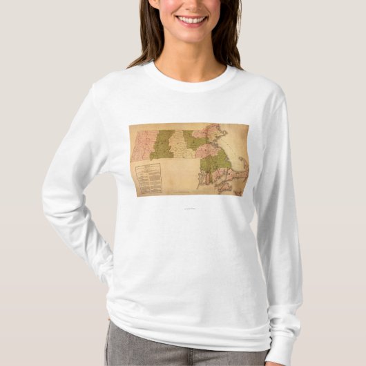 MassachusettsPanoramic MapMassachusetts T-shirt (Voorkant)